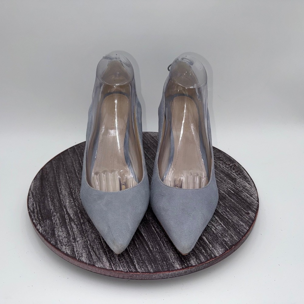 Marc Fisher Pumps Womens 10 Tammye Tassel Heels Blue Suede Pointed Toe Shoes - Picture 5 of 10